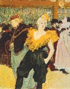 Henri de toulouse-lautrec Klaunka Cha  ao v Moulin Rouge oil painting artist